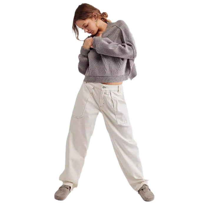 Women’s wide High-Waist Baggy Jeans with a deep crotch, five-pocket design and extra-long legs Mune Fashion