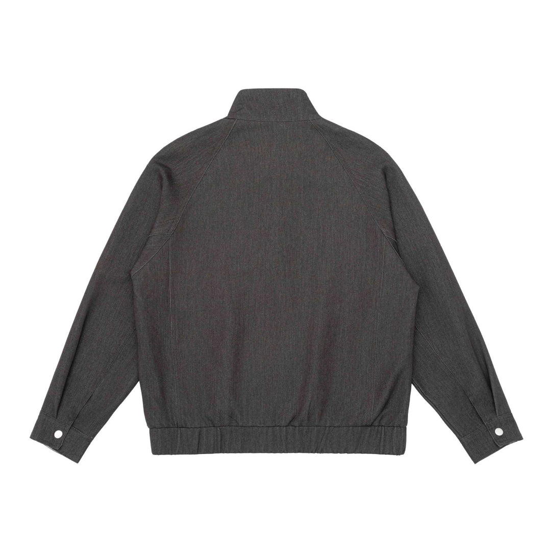 Unisex short jacket in denim mix with quilted division, stand-up collar and concealed zipper Mune Fashion