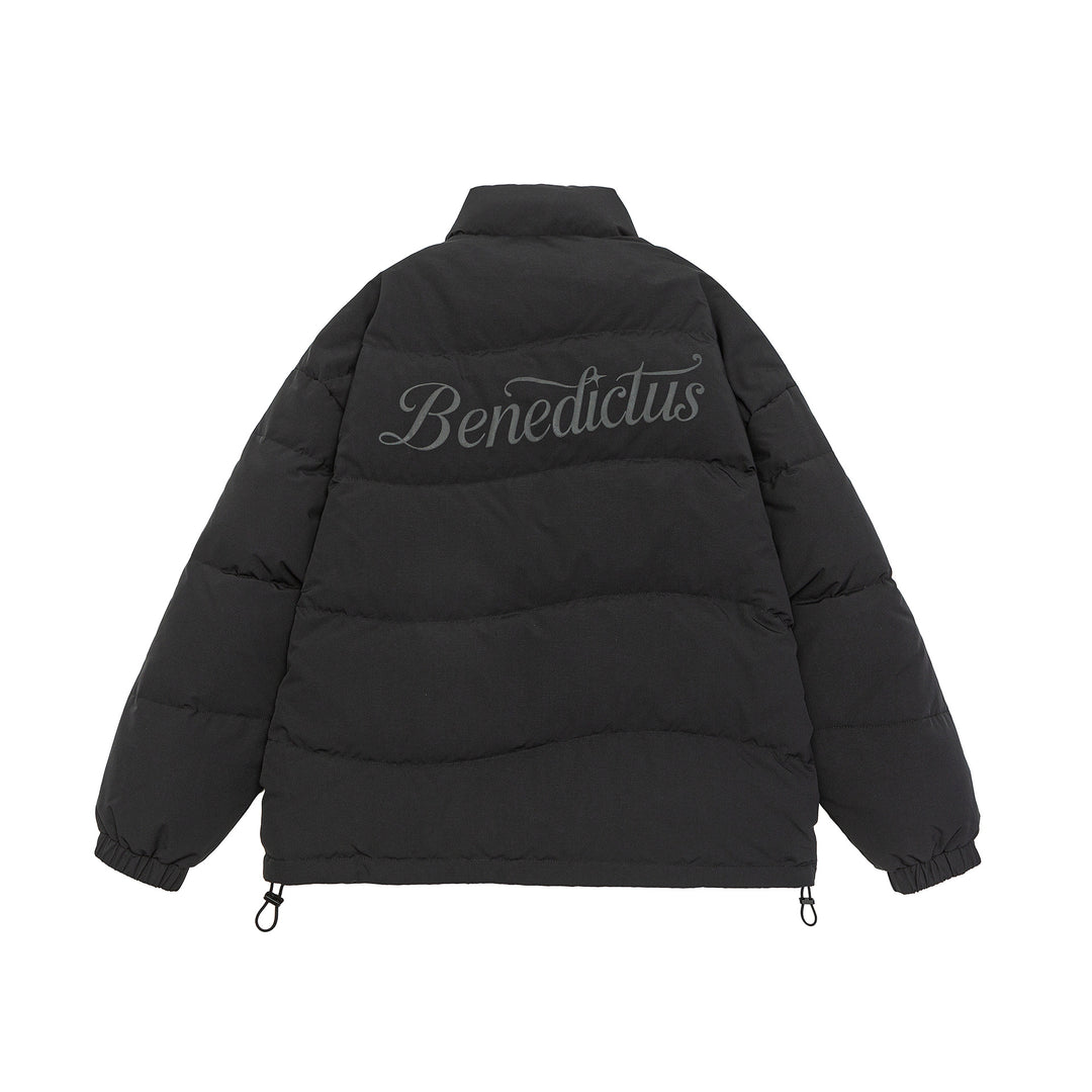 Women's Boxy Quilted Puffer Jacket with High Stand Collar, Drawstring and Elastic Cuffs Mune Fashion