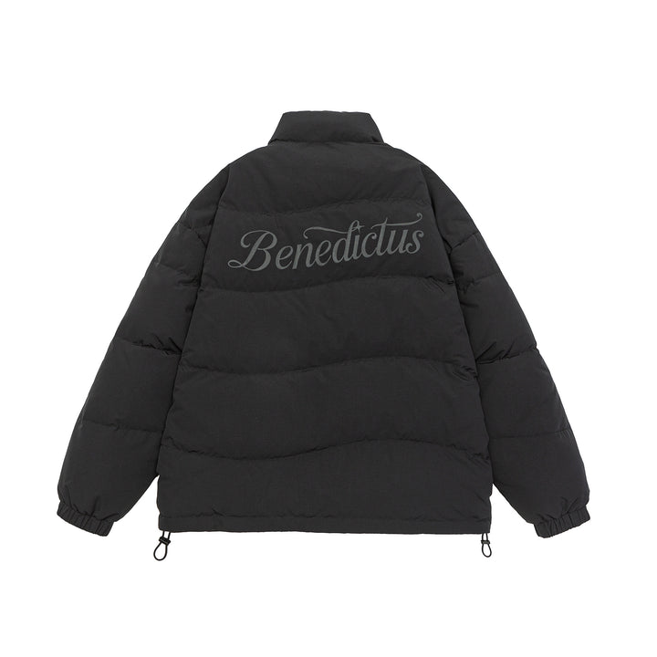 Women's Boxy Quilted Puffer Jacket with High Stand Collar, Drawstring and Elastic Cuffs Mune Fashion