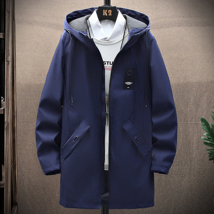 Men's nan urban Midlength Tech Parka with hood, concealed zipper and windproof coating Mune Fashion