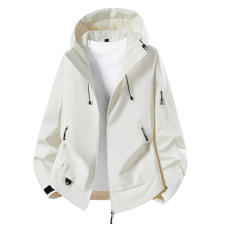 Men's Minimalist Softshell Anorak with Adjustable Hood & Welded Zip Pockets Mune Fashion