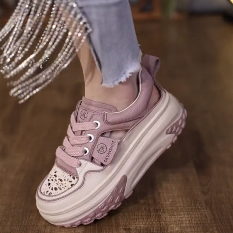 Women's Chunky Sneakers with airy mesh surface and durable sole Mune Fashion