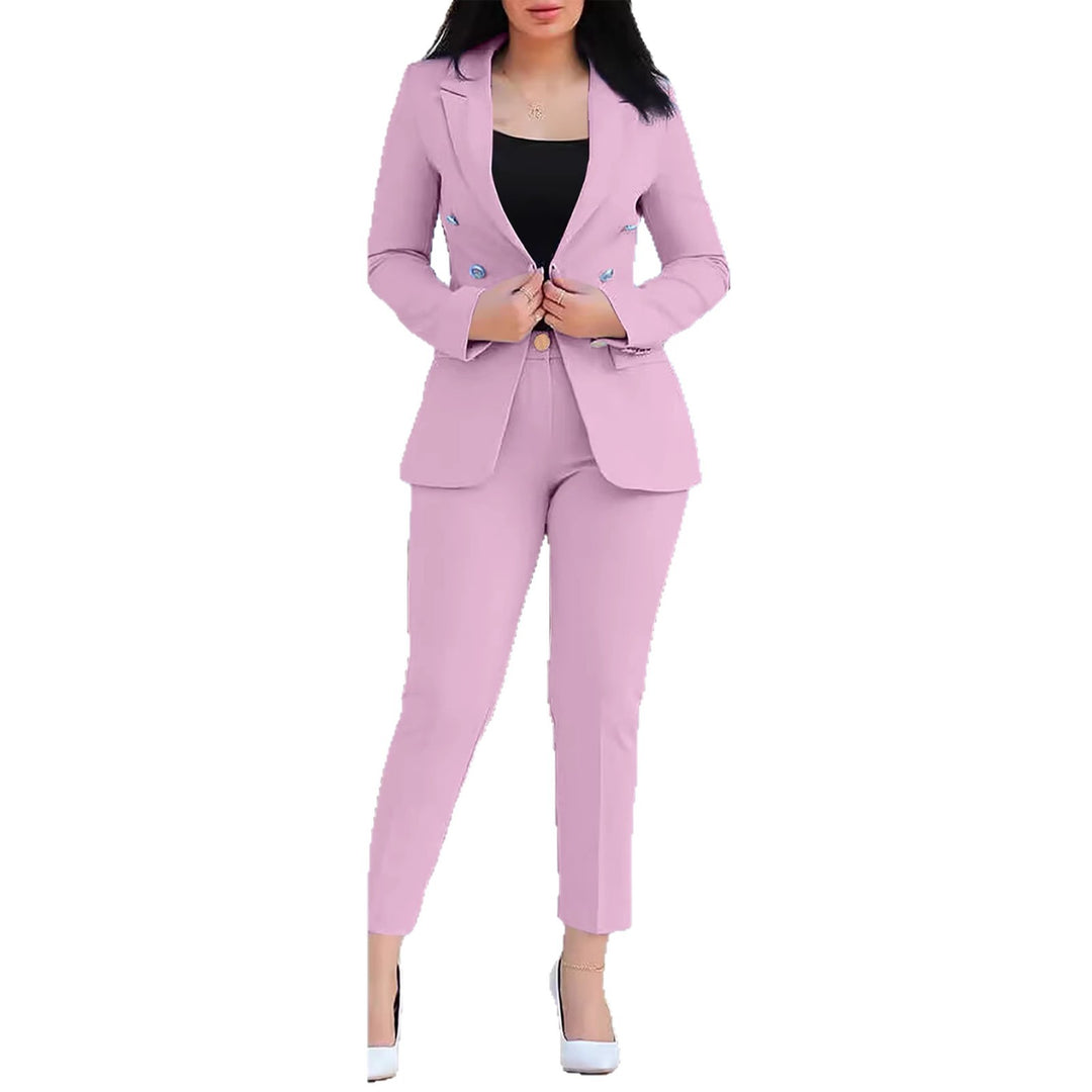 Women's Tailored Two-Piece Blazer with Slim-Fit Trousers in Business Style Mune Fashion