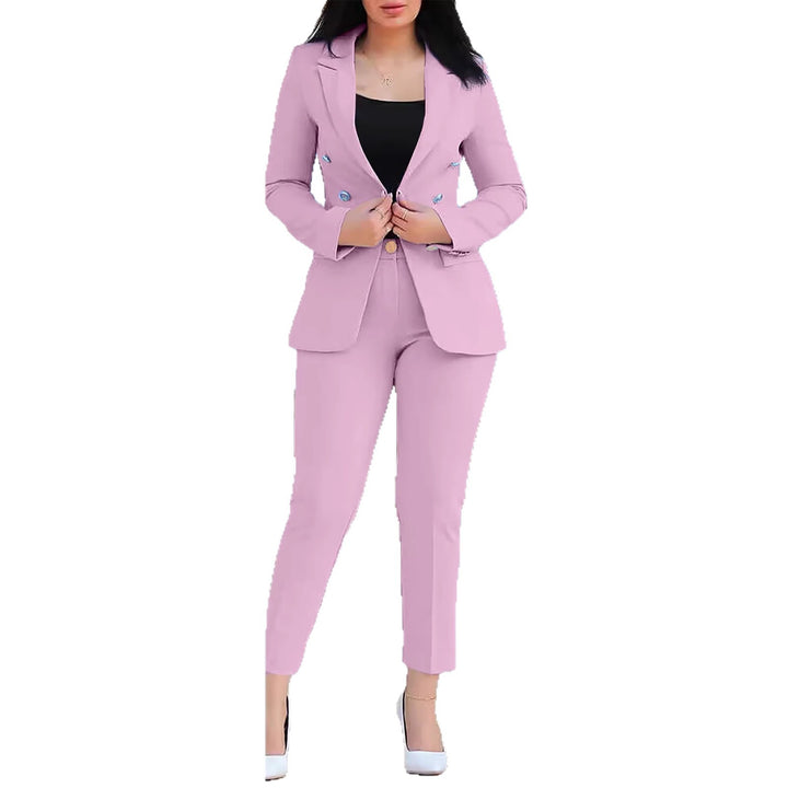 Women's Tailored Two-Piece Blazer with Slim-Fit Trousers in Business Style Mune Fashion