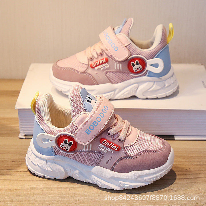 Women's Sporty Children's Sneakers with Adjustable Velcro Closure and Cute Animal Design Mune Fashion