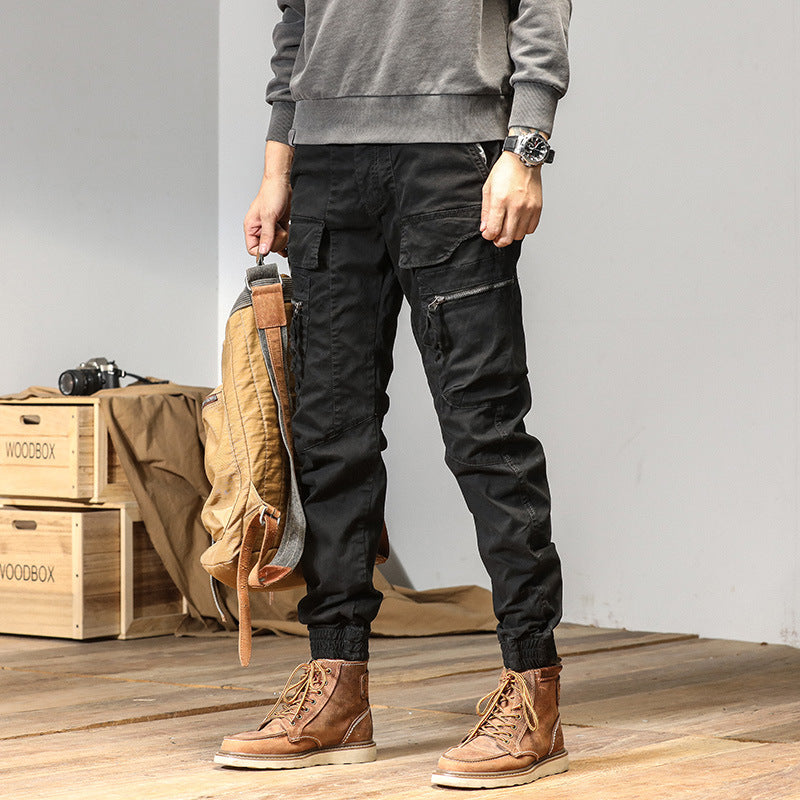 Men's Technical Cargo Jogging Pants with Multifunctional Pockets & Elastic Cuffs Mune Fashion