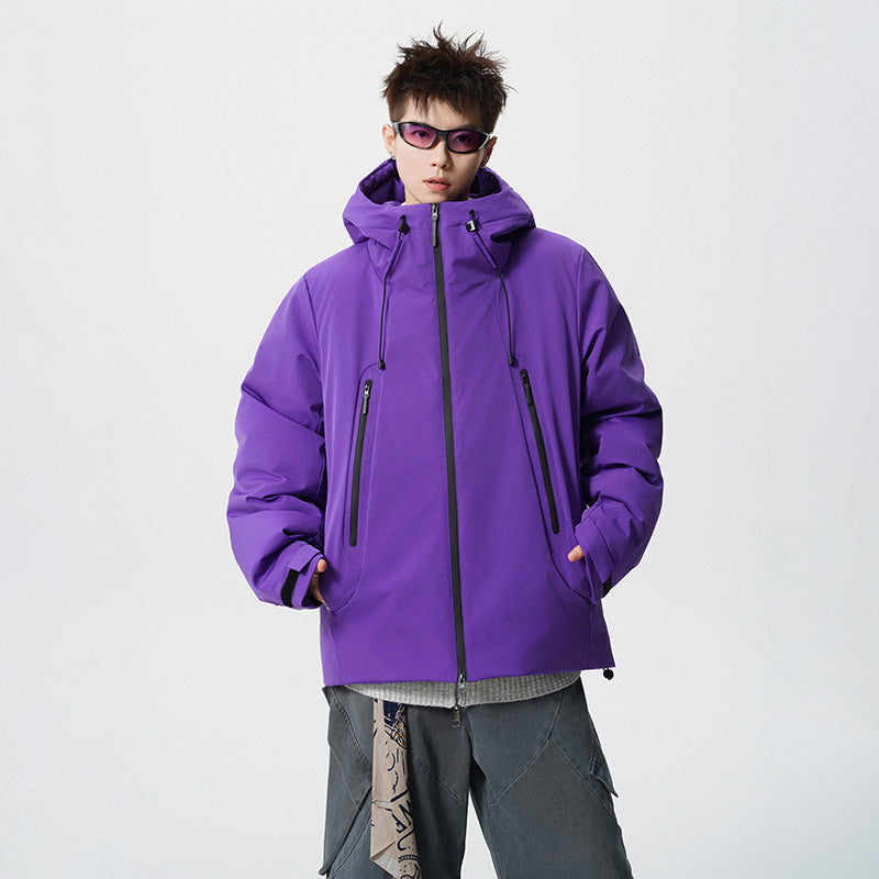 Men's padded, water-repellent tech outdoor jacket with hood Mune Fashion