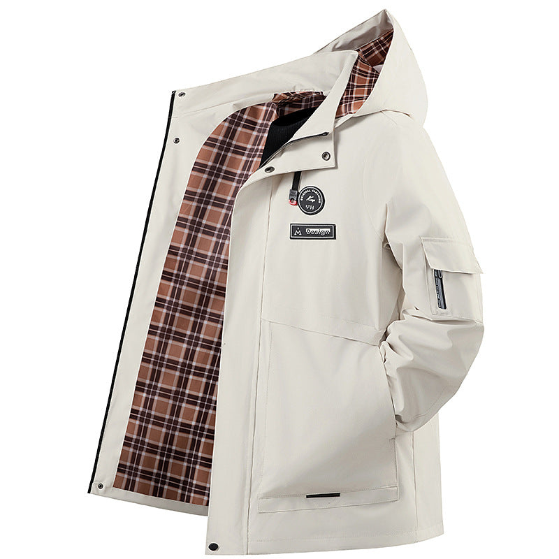 Men's Water-Repellent Outdoor Jacket with Adjustable Collar Mune Fashion