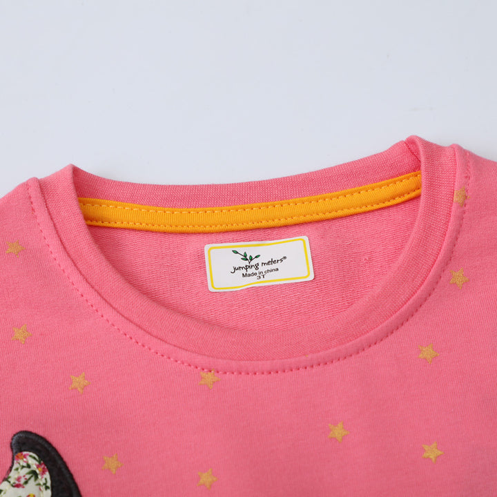 Girl Long Sleeve Dress with Cute Animal Motif Mune Fashion