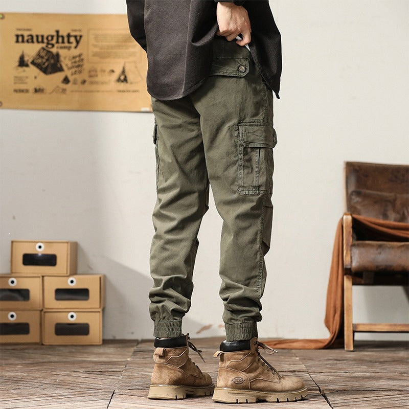 Men's Cargo Jogger Pants with Drawstring, Multiple Pockets & Elastic Cuffs Mune Fashion