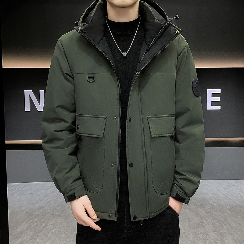 Men's Padded Short Parka with Hood windproof water-repellent and multifunctional pockets Mune Fashion
