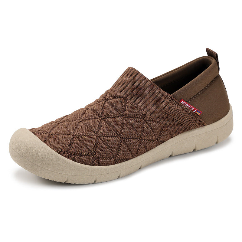 Ladies nan breathable knitted slip-on comfort half shoe with elastic shaft and shock-absorbing EVA sole Mune Fashion
