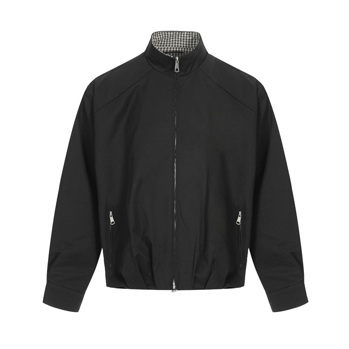Men's Lightweight Windbreaker Blouson with Funnel Neck and Concealed Zippers Mune Fashion