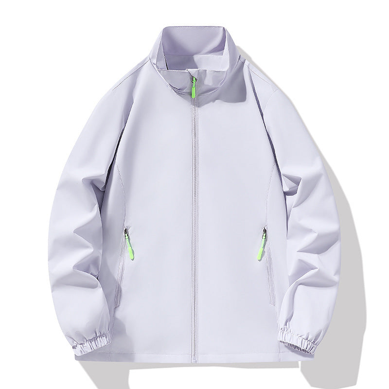 Men's Minimalist Softshell Outdoor Jacket with Stand-Up Collar, Wind and Water Resistant Membrane and Fluorescent Zipper Pulls Mune Fashion