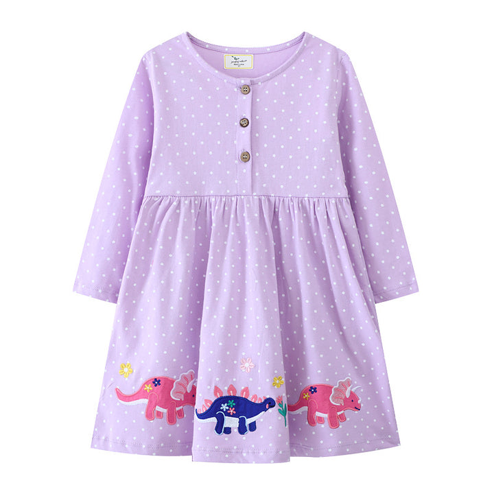 Girl Dinosaur Leisure Dress Mune Fashion