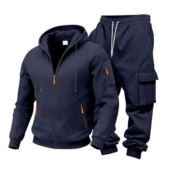 Men's Functional Cargo Sweatset with Hoodie and Multi-Pocket Jogger Mune Fashion
