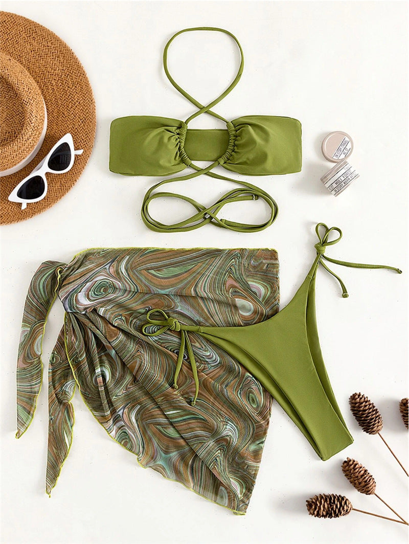 Women's bikini set with sophisticated wrap design and decorative top Mune Fashion