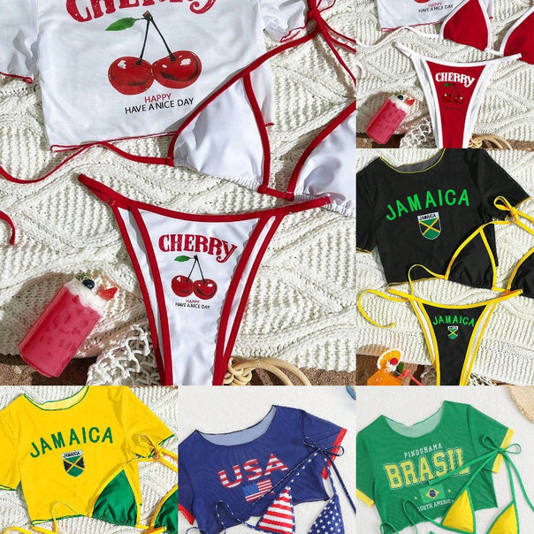 Women's Bikini Set with Creative Graphic Design Mune Fashion