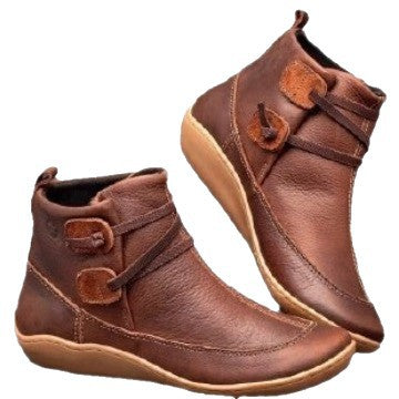 Women's Padded Ankle-High Winter Ankle Boot with Non-Slip Rubber Sole Mune Fashion