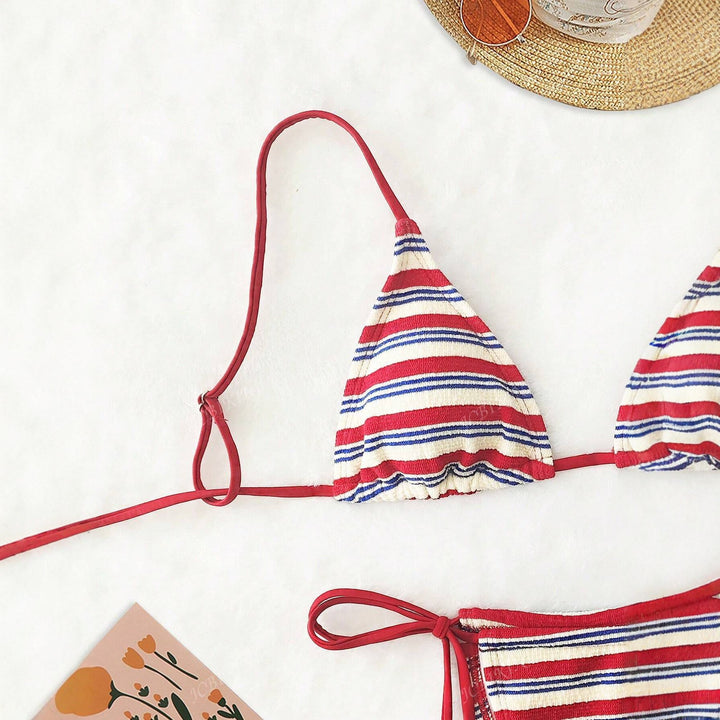 Women's Triangle Bikini Set with Playful Design and Adjustable Straps Mune Fashion