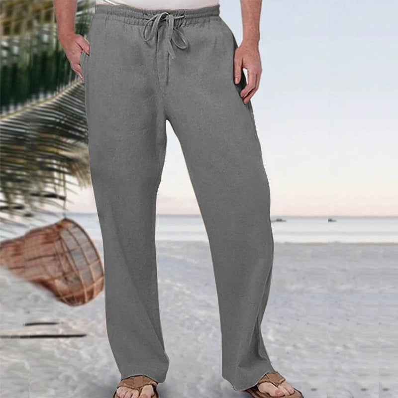 Men's soft lounge pants made of cotton jersey with elastic drawstring waistband and side pockets Mune Fashion