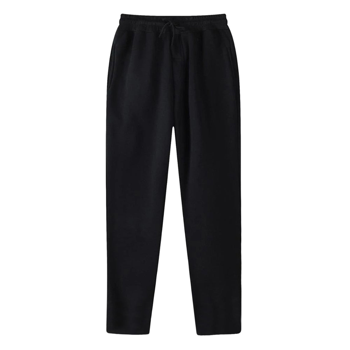 Men's straight-cut sweatpants made of mottled cotton blend with elastic waistband, drawstring, and side pockets Mune Fashion