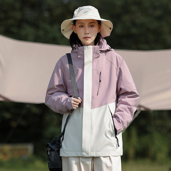 Women's trekking softshell parka with dual-layer membrane, welded seams, and adjustable hood Mune Fashion