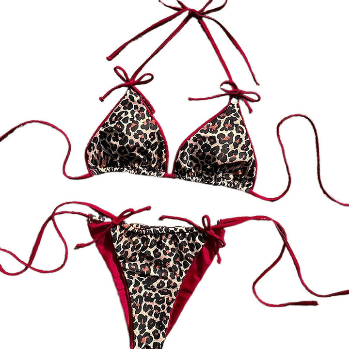 Women's triangle bikini with detailed tropical motif and adjustable ties Mune Fashion