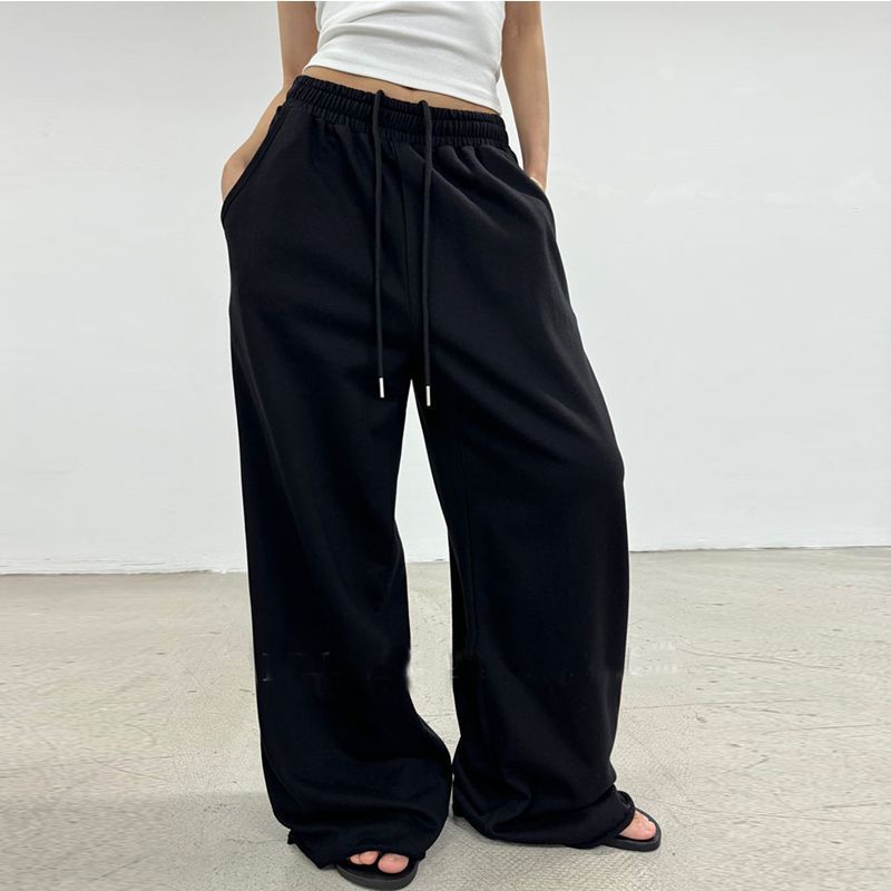 Women's wide High-Waist lounge pants with gathered waistband and drawstring Mune Fashion