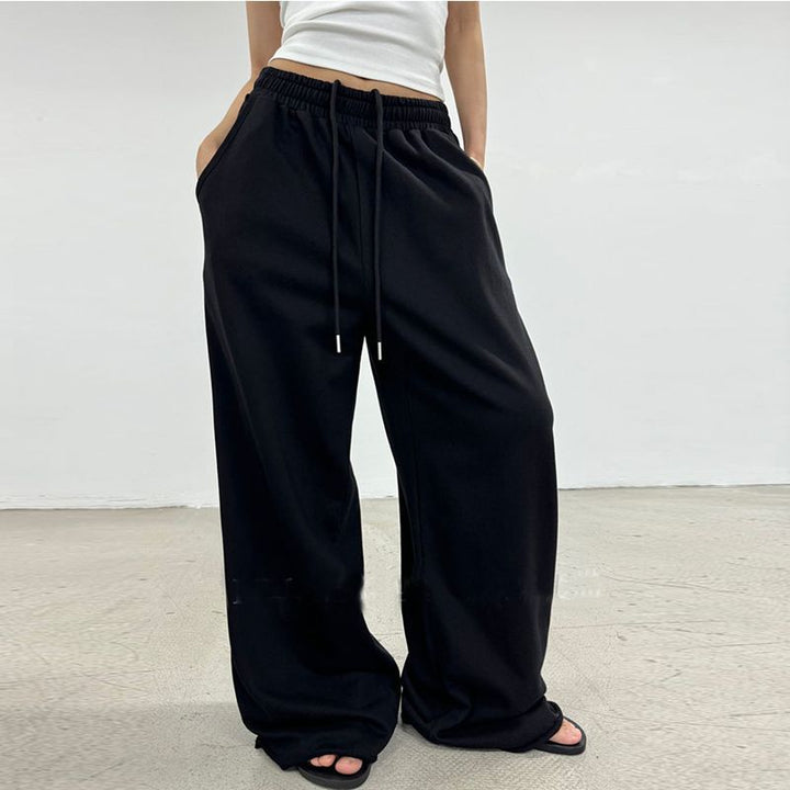 Women's wide High-Waist lounge pants with gathered waistband and drawstring Mune Fashion
