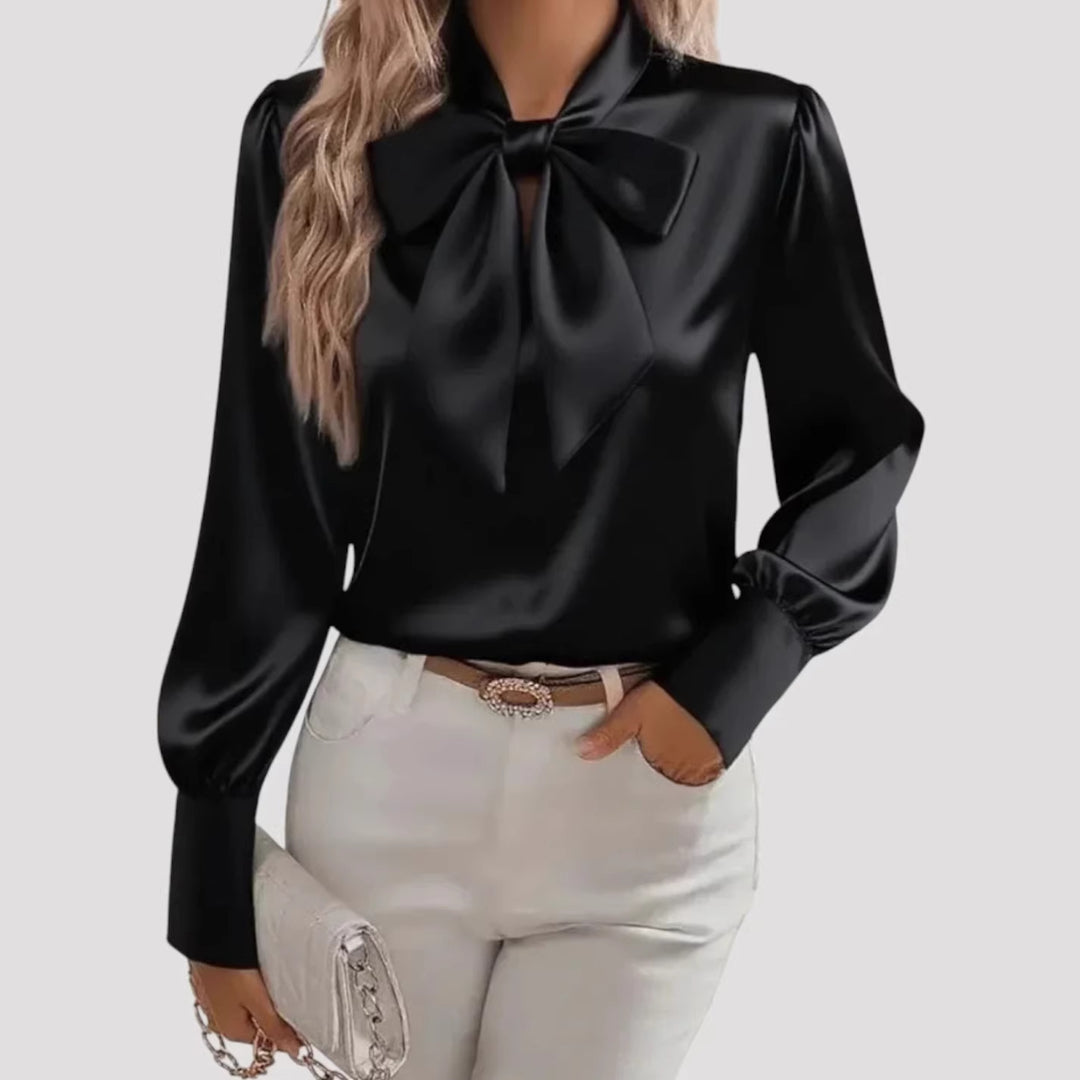 Ladies elegant blouse with bow collar