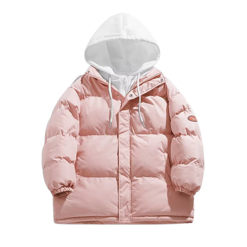 Men's Padded Winter Puffer Jacket with Two-Layer Hood and Elastic Cuffs Mune Fashion