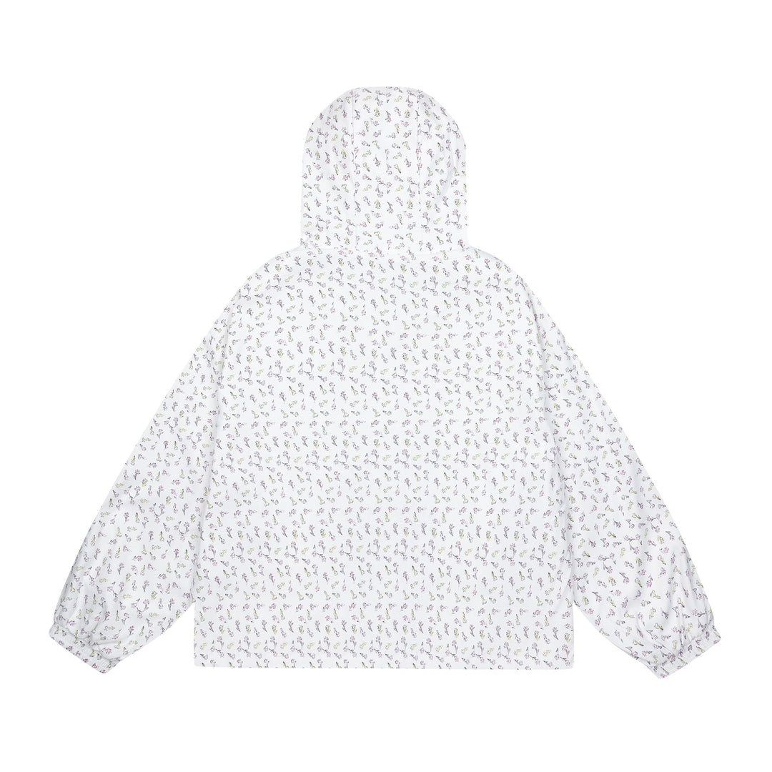Women’s lightweight hooded jacket with floral allover print and elastic cuffs Mune Fashion