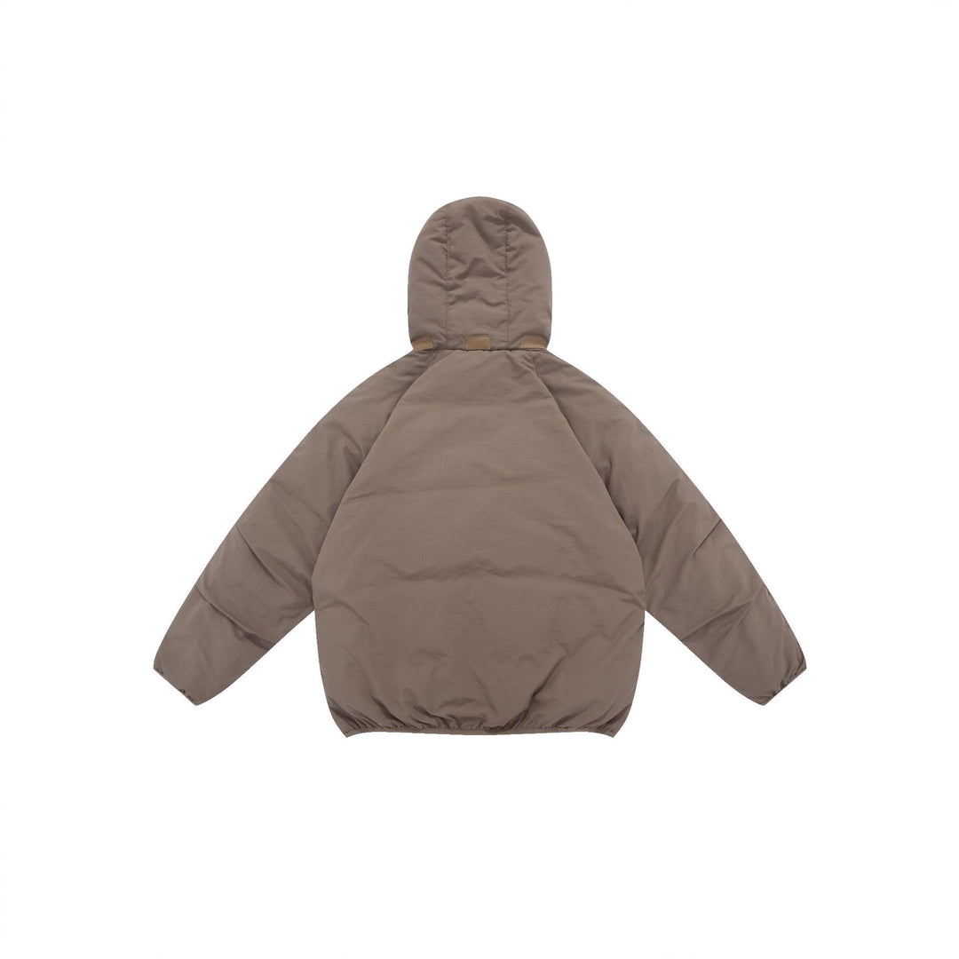 Unisex Voluminous Hooded Insulation Jacket in Boxy Cut with Concealed Zipper Pockets Mune Fashion