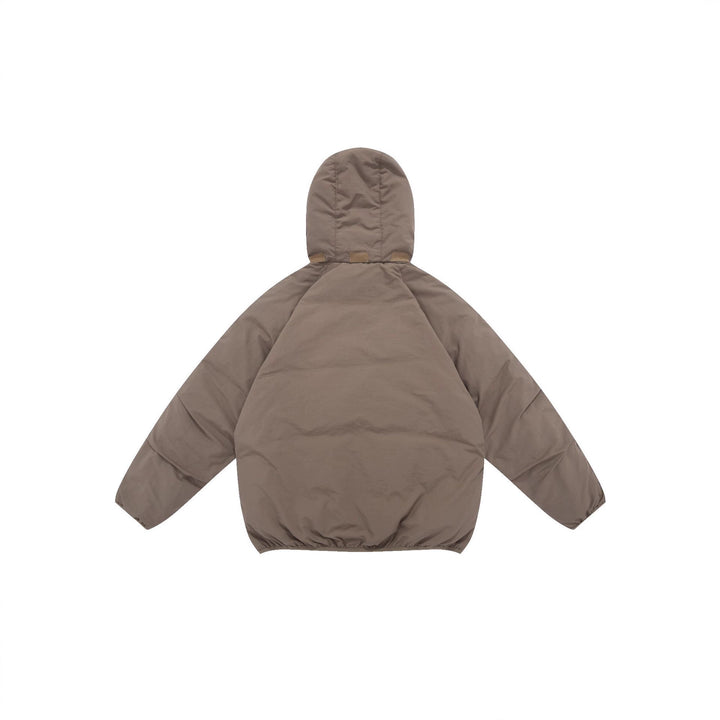 Unisex Voluminous Hooded Insulation Jacket in Boxy Cut with Concealed Zipper Pockets Mune Fashion