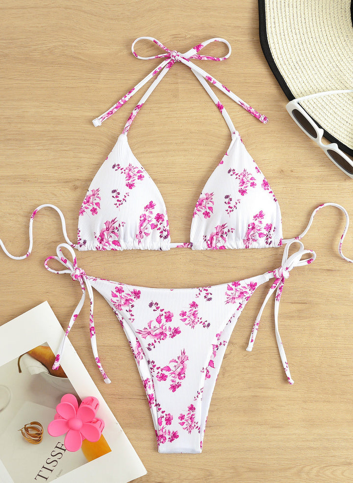 Women Triangle Bikini with delicate floral pattern Mune Fashion