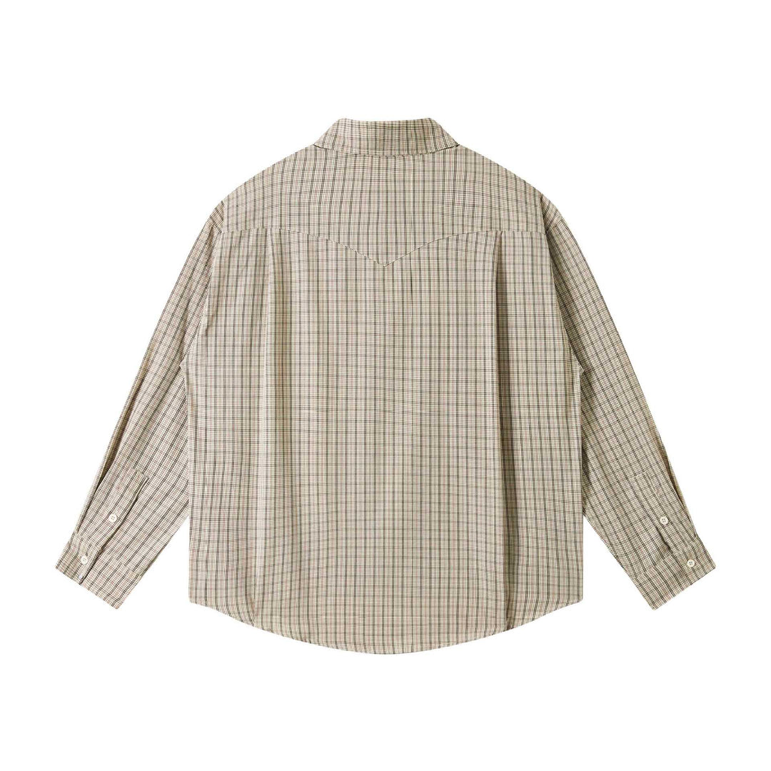 Unisex Oversize Shirt Jacket in Checkered with Button-Down Collar and Chest Pockets Mune Fashion