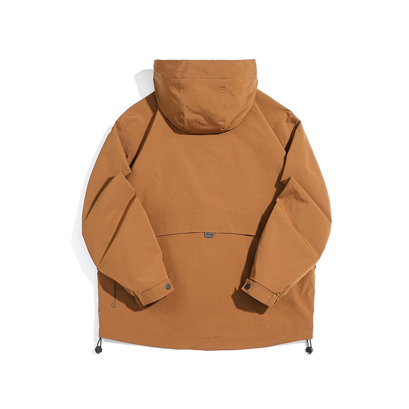 Unisex Technical Outdoor Jacket in Boxy Cut with Hood and Vertical Chest Zippers Mune Fashion