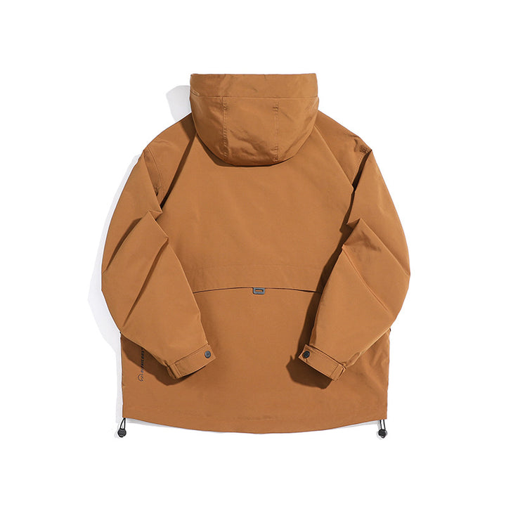 Unisex Technical Outdoor Jacket in Boxy Cut with Hood and Vertical Chest Zippers Mune Fashion