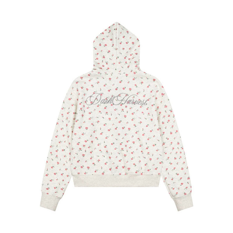 Women's hooded sweatshirt jacket with full-length zipper, decorative cord eyelet detailing and military detail Mune Fashion