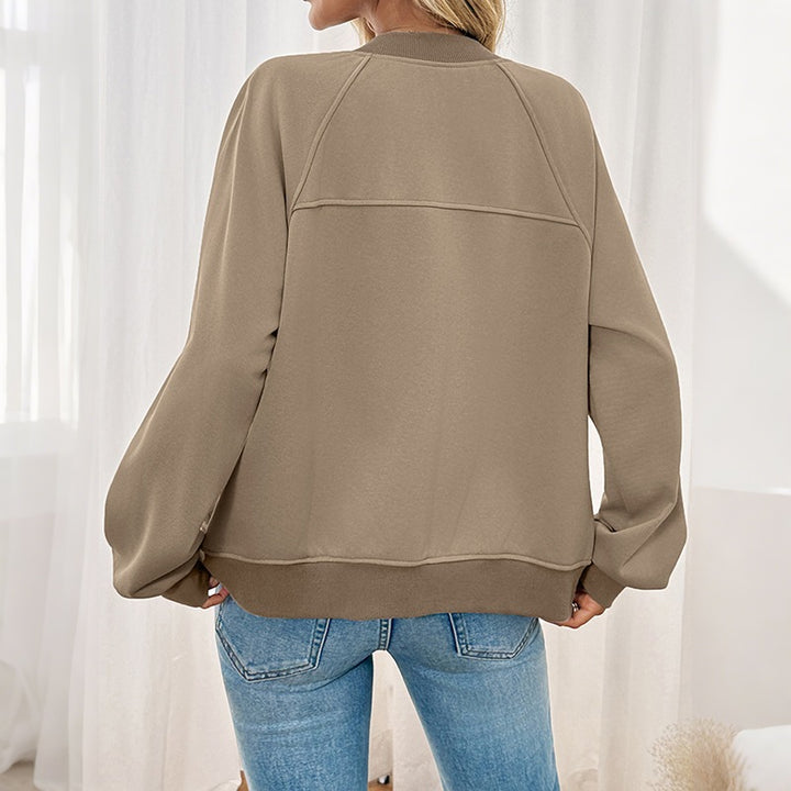 Women's Casual Bomber Jacket with Side Pockets Mune Fashion