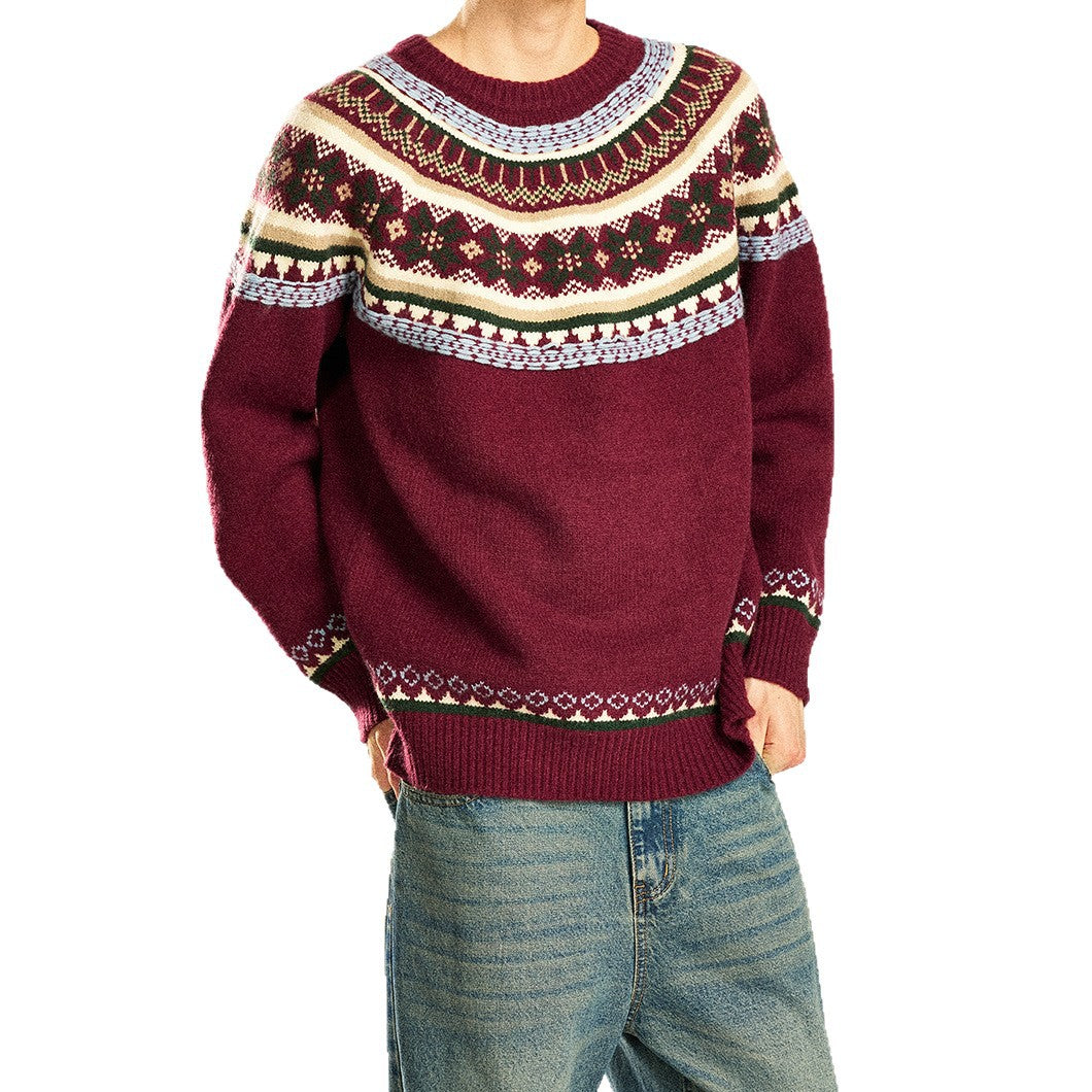Men's Cozy Knit Sweater with Norwegian Pattern Mune Fashion