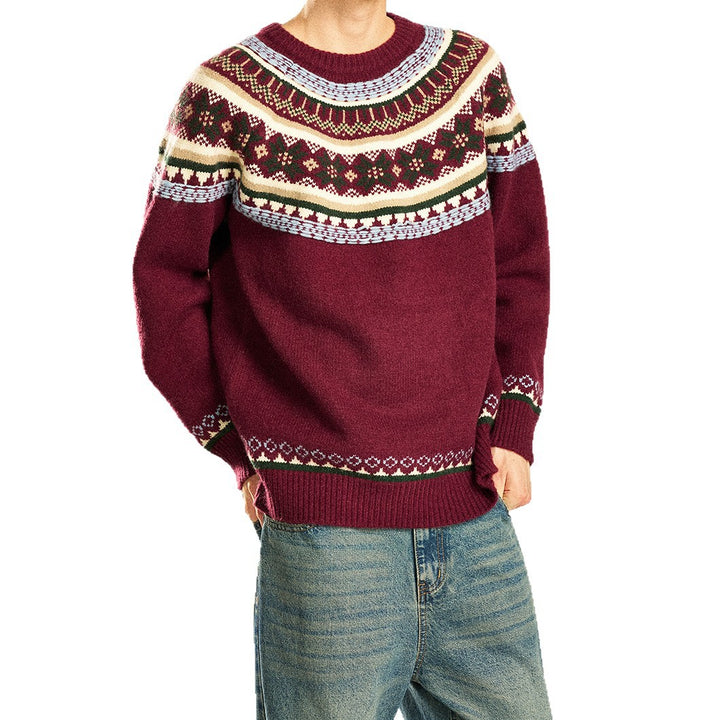 Men's Cozy Knit Sweater with Norwegian Pattern Mune Fashion