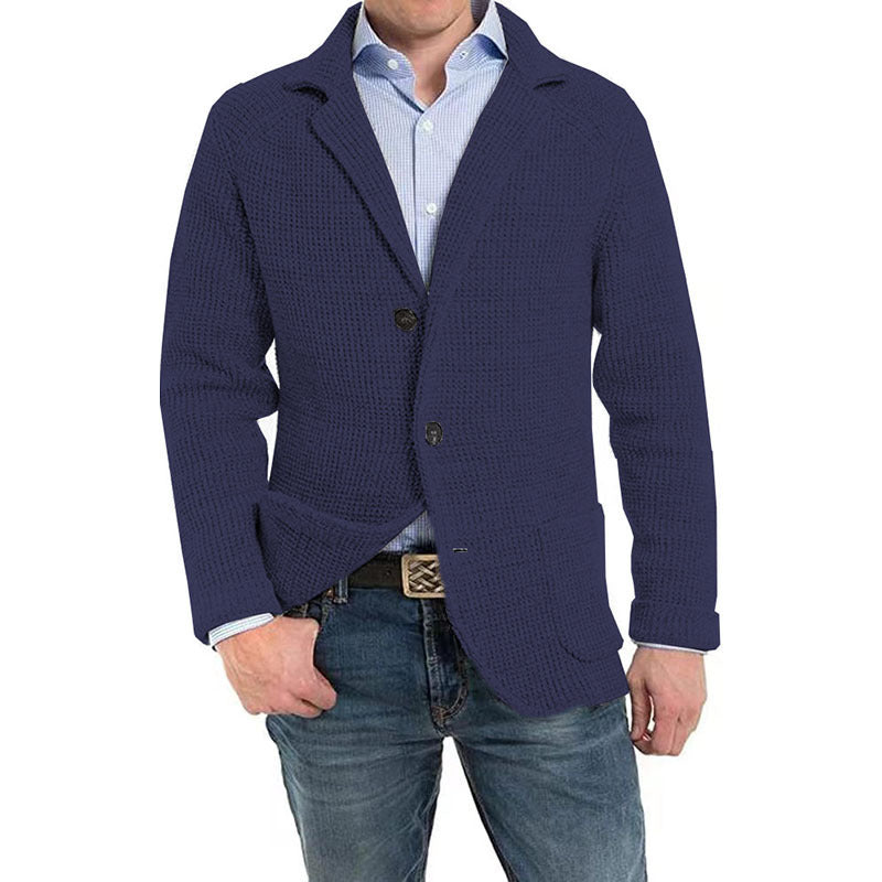 Men's structured knit blazer with patch pockets Mune Fashion