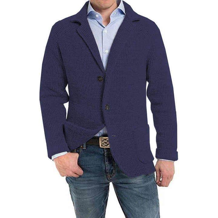 Men's structured knit blazer with patch pockets Mune Fashion
