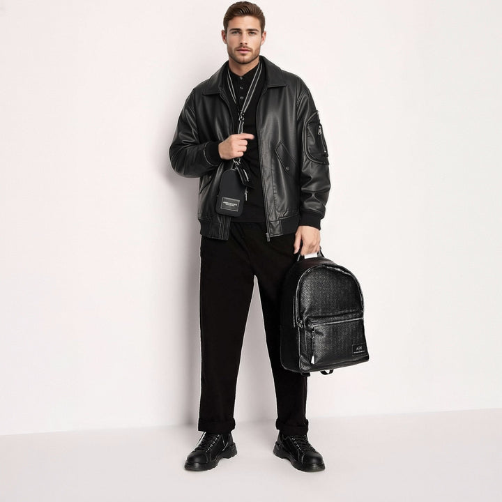 Men's Faux Leather Bomber Jacket Mune Fashion