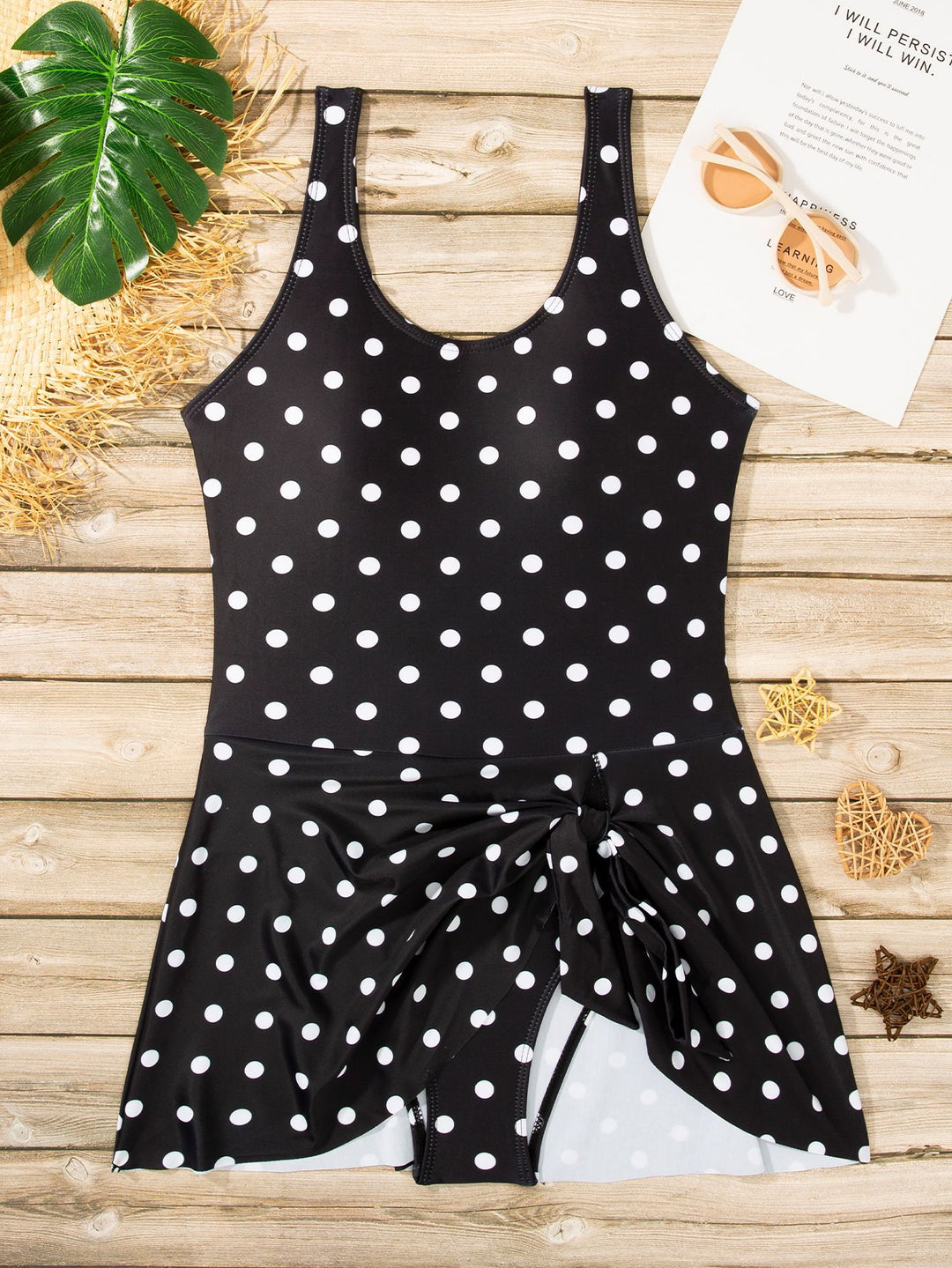 Women’s Monokini with playful polka dot pattern and wrap effect Mune Fashion