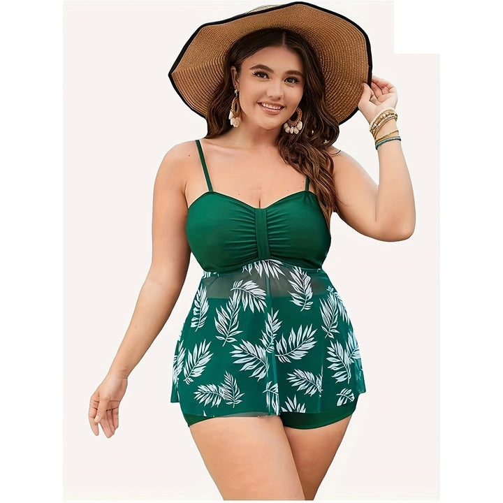 Women's tankini top with flowing cut and floral design Mune Fashion
