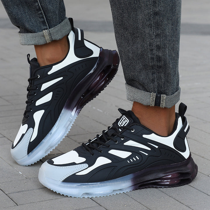 Men's futuristic performance-oriented lifestyle sneakers with continuous air chamber sole and thermoformed plastic applications Mune Fashion
